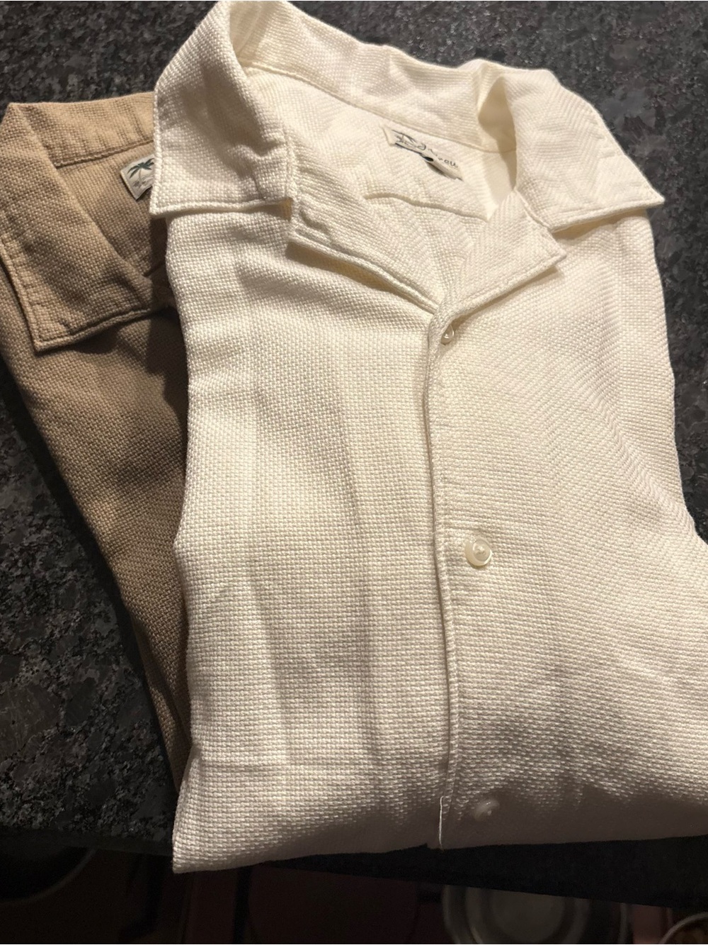 TWO J. Crew button down short sleeve textured 100% Cotton shirts